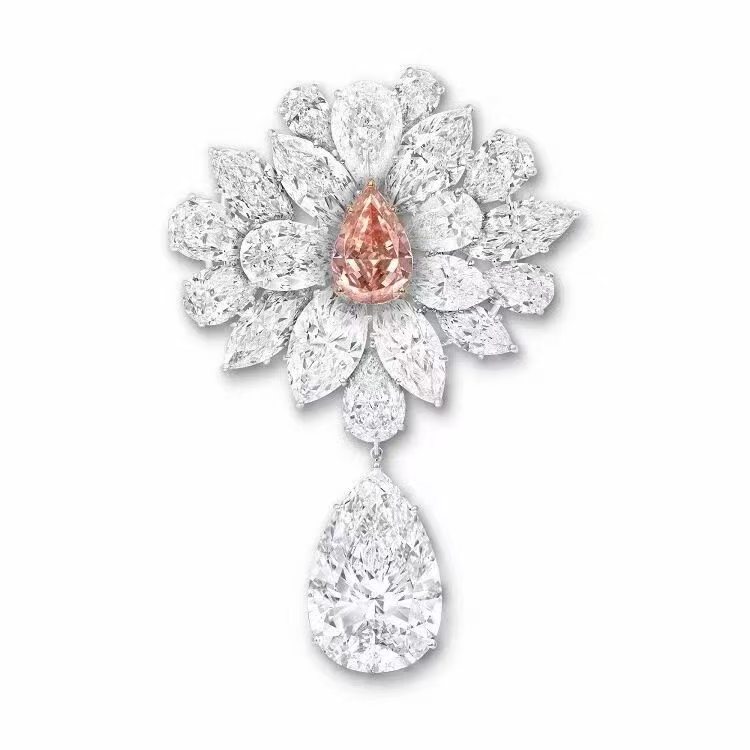 Pink Diamond Brooch