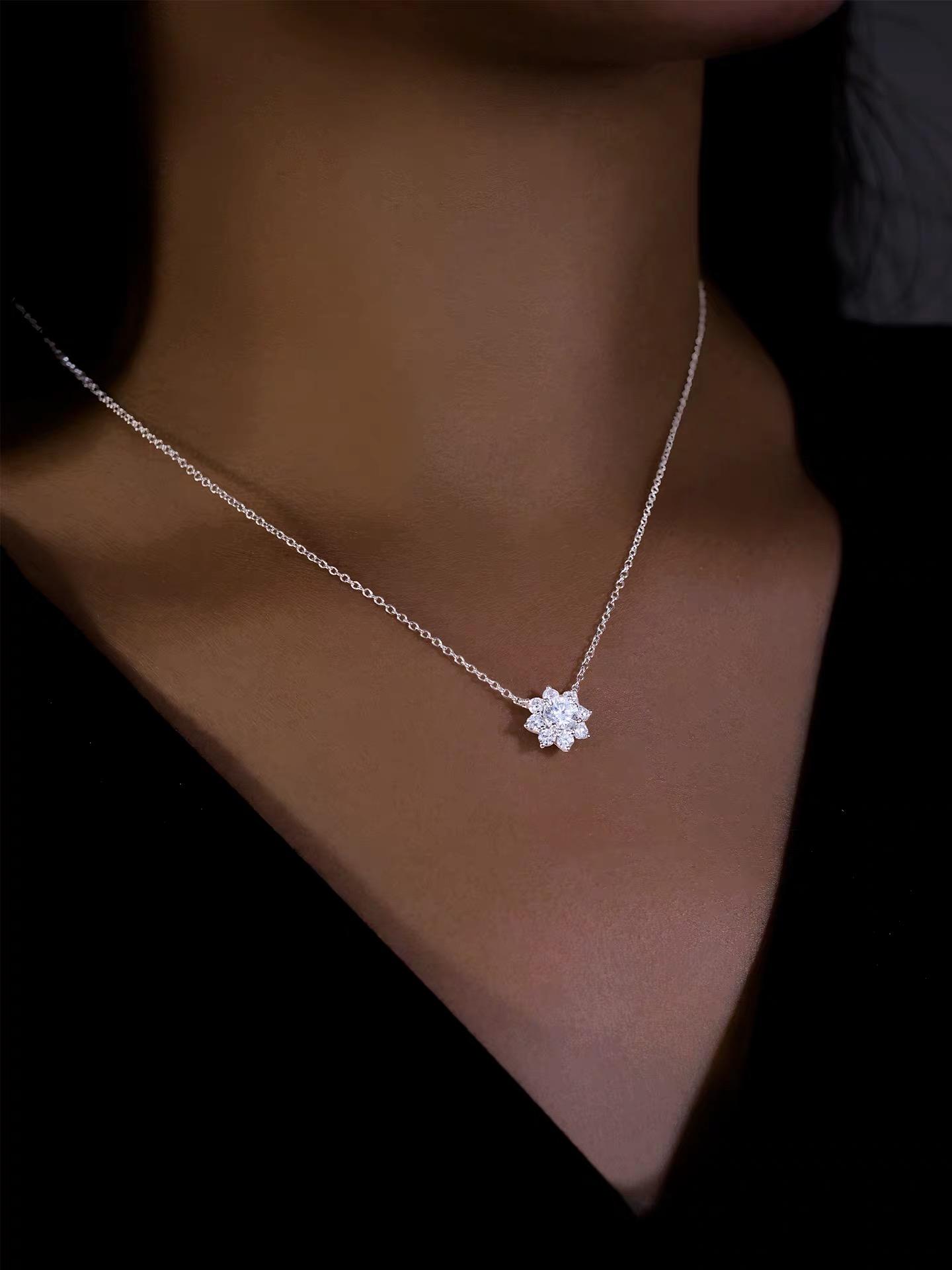 Halo Pendant worn by model