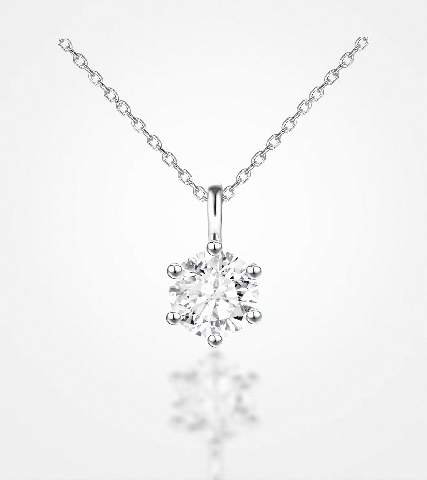 Classic Solitaire Pendant full view