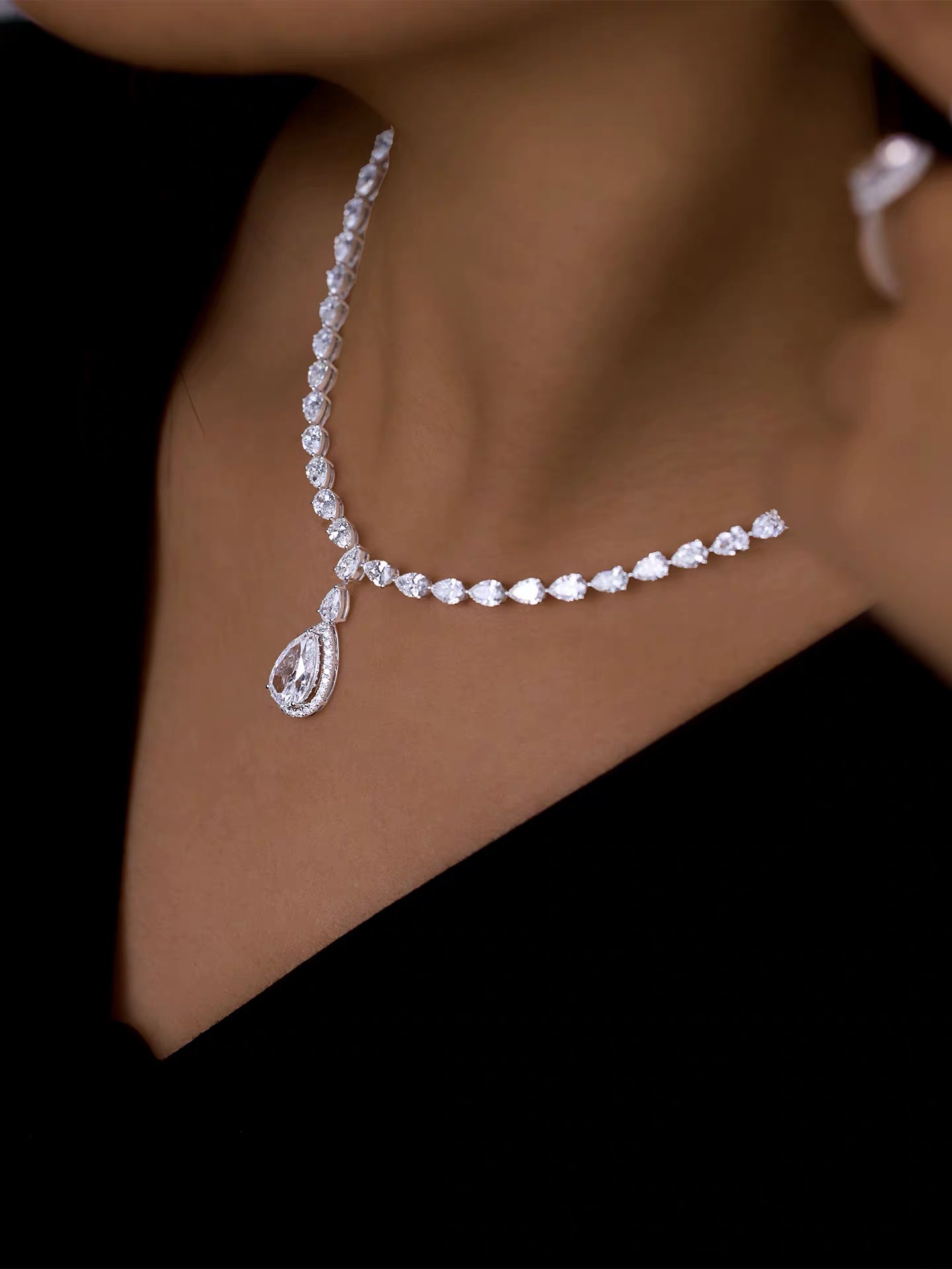 Multi-Row Necklace worn by model
