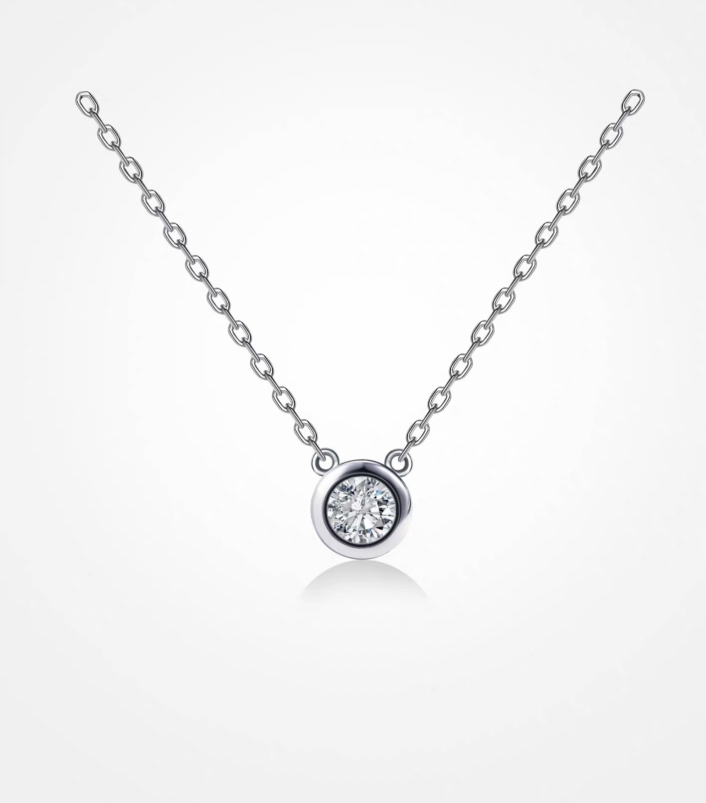 Bezel Set Necklace full view