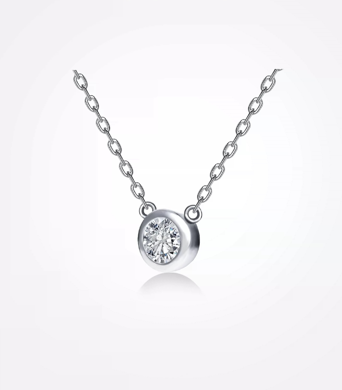 Bezel Set Necklace detail